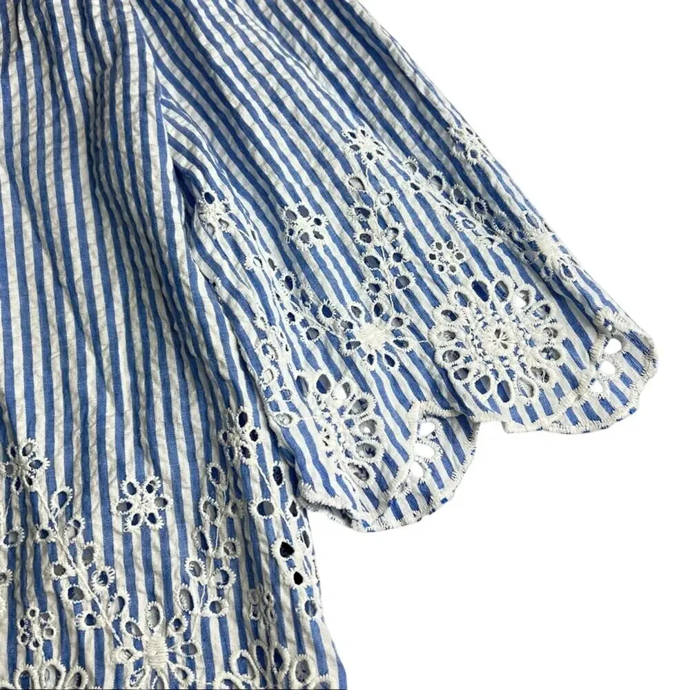 Style Envy Off Shoulder Striped Blouse Sz L